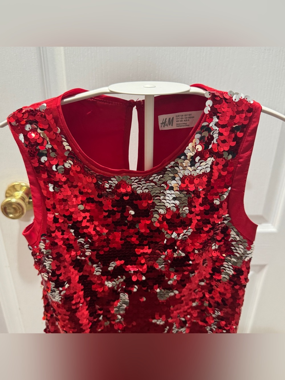 H&M Red Sequin Girls Sleeveless Dress- $14 - Picture 3 of 7